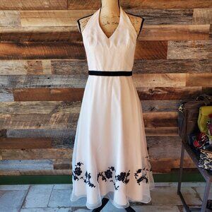 Cream and Black Dress